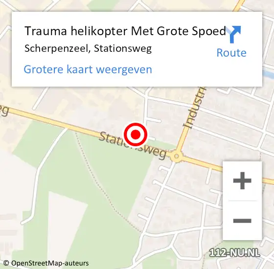 Locatie op kaart van de 112 melding: Trauma helikopter Met Grote Spoed Naar Scherpenzeel, Stationsweg op 17 november 2023 19:19