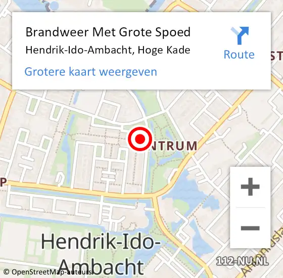 Locatie op kaart van de 112 melding: Brandweer Met Grote Spoed Naar Hendrik-Ido-Ambacht, Hoge Kade op 17 november 2023 19:20
