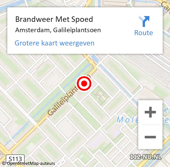 Locatie op kaart van de 112 melding: Brandweer Met Spoed Naar Amsterdam, Galileïplantsoen op 17 november 2023 19:43