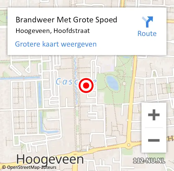 Locatie op kaart van de 112 melding: Brandweer Met Grote Spoed Naar Hoogeveen, Hoofdstraat op 17 november 2023 22:33