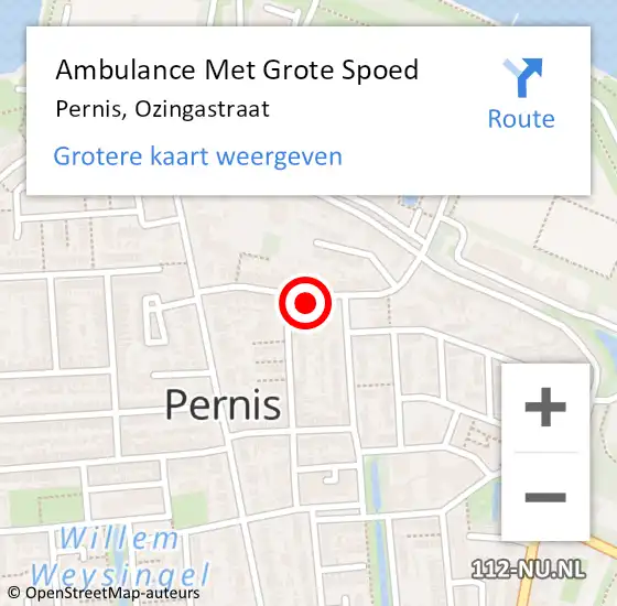 Locatie op kaart van de 112 melding: Ambulance Met Grote Spoed Naar Pernis, Ozingastraat op 17 november 2023 22:42