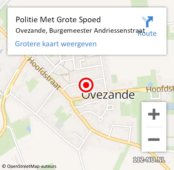 Locatie op kaart van de 112 melding: Politie Met Grote Spoed Naar Ovezande, Burgemeester Andriessenstraat op 17 november 2023 23:49
