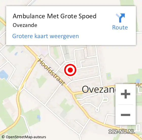 Locatie op kaart van de 112 melding: Ambulance Met Grote Spoed Naar Ovezande op 17 november 2023 23:49