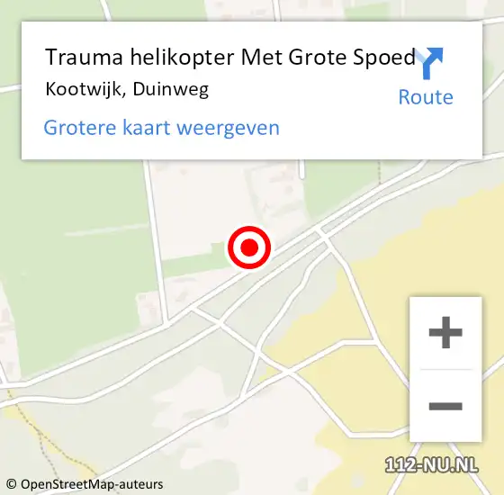 Locatie op kaart van de 112 melding: Trauma helikopter Met Grote Spoed Naar Kootwijk, Duinweg op 18 november 2023 01:10