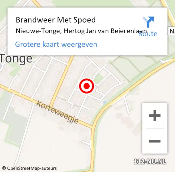 Locatie op kaart van de 112 melding: Brandweer Met Spoed Naar Nieuwe-Tonge, Hertog Jan van Beierenlaan op 18 november 2023 02:41
