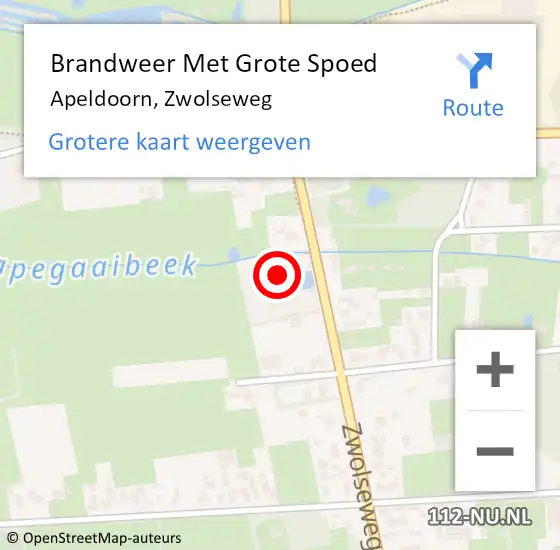Locatie op kaart van de 112 melding: Brandweer Met Grote Spoed Naar Apeldoorn, Zwolseweg op 18 november 2023 04:01
