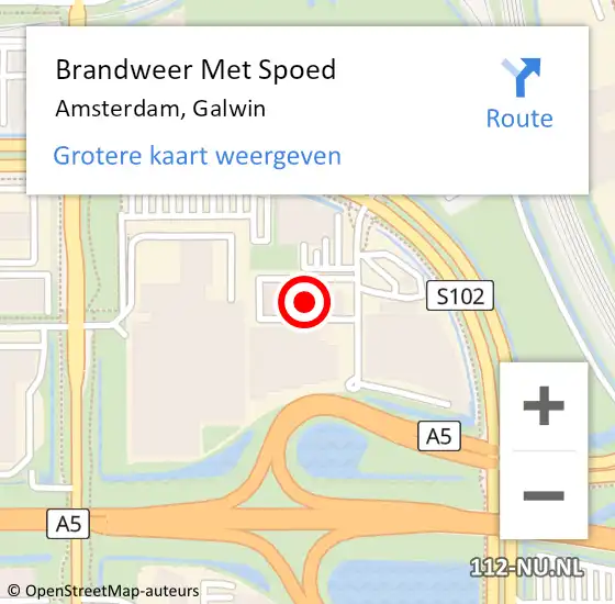 Locatie op kaart van de 112 melding: Brandweer Met Spoed Naar Amsterdam, Galwin op 18 november 2023 09:01