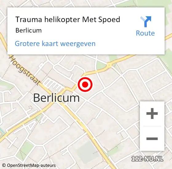 Locatie op kaart van de 112 melding: Trauma helikopter Met Spoed Naar Berlicum op 18 november 2023 11:05