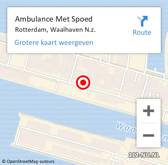 Locatie op kaart van de 112 melding: Ambulance Met Spoed Naar Rotterdam, Waalhaven N.z. op 18 november 2023 14:44