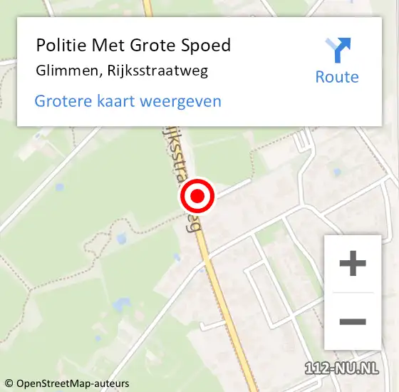 Locatie op kaart van de 112 melding: Politie Met Grote Spoed Naar Glimmen, Rijksstraatweg op 18 november 2023 15:10