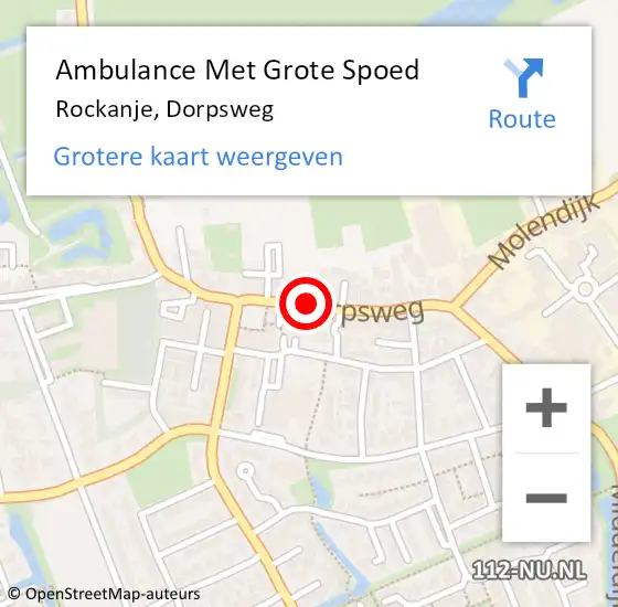 Locatie op kaart van de 112 melding: Ambulance Met Grote Spoed Naar Rockanje, Dorpsweg op 18 november 2023 19:42