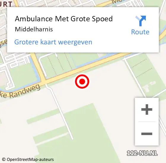 Locatie op kaart van de 112 melding: Ambulance Met Grote Spoed Naar Middelharnis op 18 november 2023 20:45