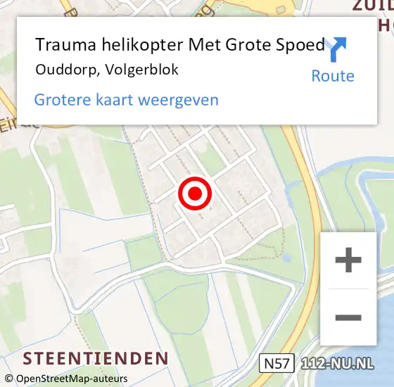 Locatie op kaart van de 112 melding: Trauma helikopter Met Grote Spoed Naar Ouddorp, Volgerblok op 18 november 2023 22:47