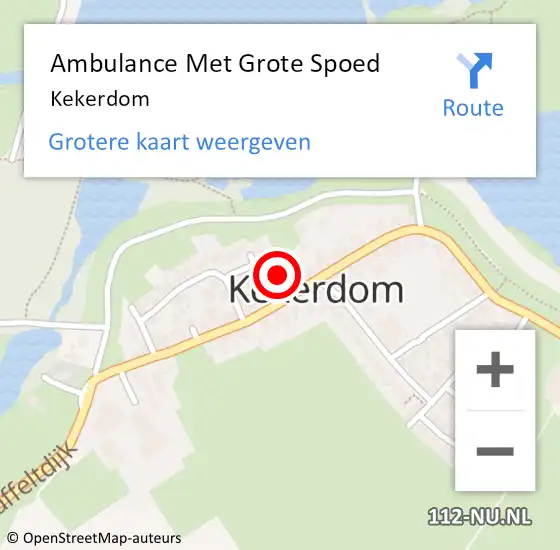 Locatie op kaart van de 112 melding: Ambulance Met Grote Spoed Naar Kekerdom op 18 november 2023 23:34