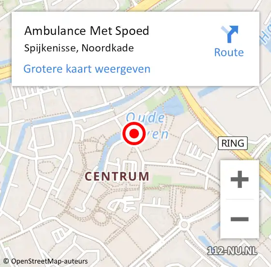 Locatie op kaart van de 112 melding: Ambulance Met Spoed Naar Spijkenisse, Noordkade op 19 november 2023 03:21