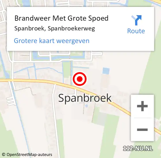Locatie op kaart van de 112 melding: Brandweer Met Grote Spoed Naar Spanbroek, Spanbroekerweg op 19 november 2023 03:35