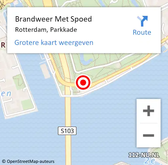 Locatie op kaart van de 112 melding: Brandweer Met Spoed Naar Rotterdam, Parkkade op 19 november 2023 07:19