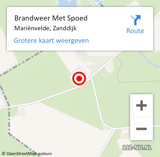 Locatie op kaart van de 112 melding: Brandweer Met Spoed Naar Mariënvelde, Zanddijk op 19 november 2023 11:44