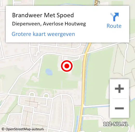 Locatie op kaart van de 112 melding: Brandweer Met Spoed Naar Diepenveen, Averlose Houtweg op 19 november 2023 11:51