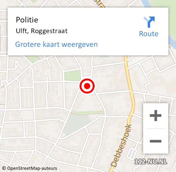 Locatie op kaart van de 112 melding: Politie Ulft, Roggestraat op 19 november 2023 13:41