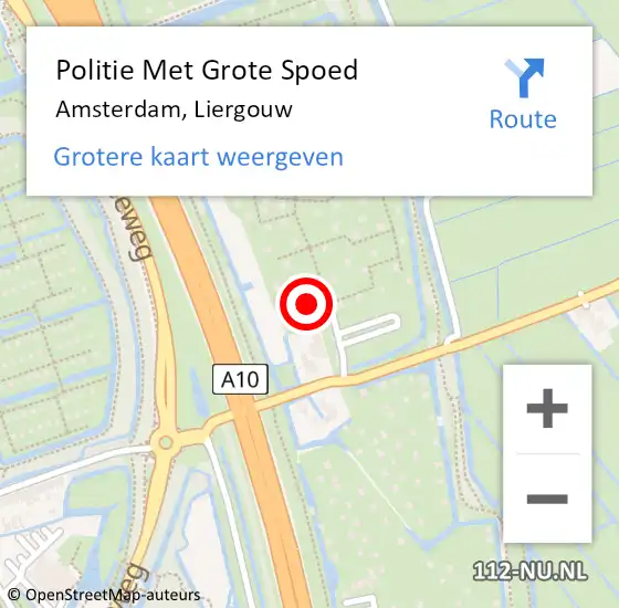 Locatie op kaart van de 112 melding: Politie Met Grote Spoed Naar Amsterdam, Liergouw op 19 november 2023 15:54