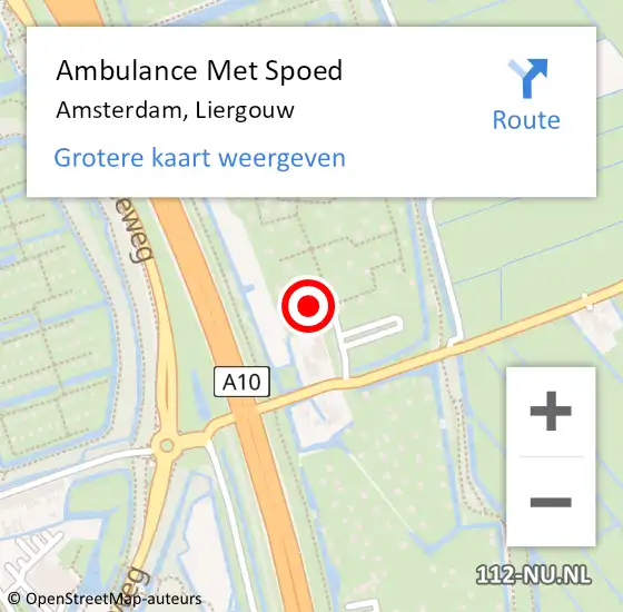 Locatie op kaart van de 112 melding: Ambulance Met Spoed Naar Amsterdam, Liergouw op 19 november 2023 15:55
