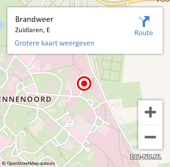 Locatie op kaart van de 112 melding: Brandweer Zuidlaren, E op 19 november 2023 16:58