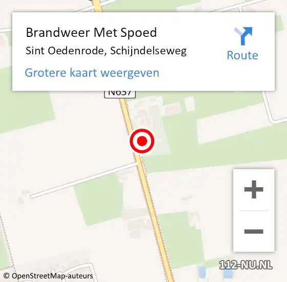 Locatie op kaart van de 112 melding: Brandweer Met Spoed Naar Sint Oedenrode, Schijndelseweg op 19 november 2023 18:17