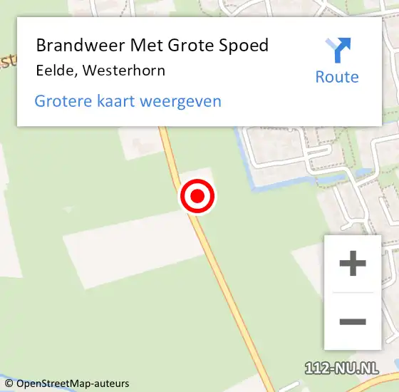 Locatie op kaart van de 112 melding: Brandweer Met Grote Spoed Naar Eelde, Westerhorn op 15 september 2014 21:39