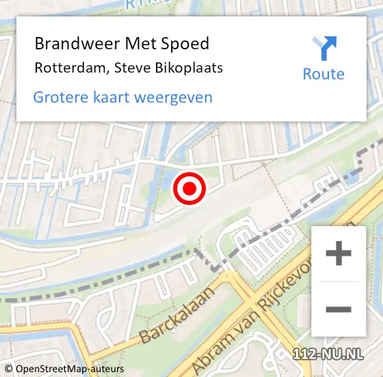 Locatie op kaart van de 112 melding: Brandweer Met Spoed Naar Rotterdam, Steve Bikoplaats op 19 november 2023 20:43