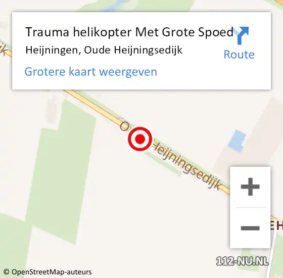 Locatie op kaart van de 112 melding: Trauma helikopter Met Grote Spoed Naar Heijningen, Oude Heijningsedijk op 20 november 2023 00:22