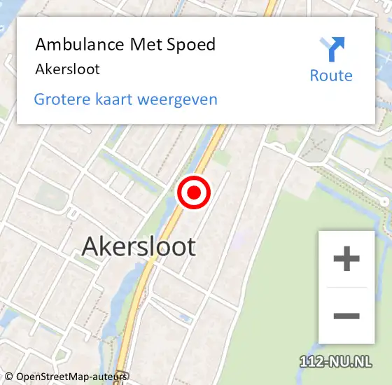Locatie op kaart van de 112 melding: Ambulance Met Spoed Naar Akersloot op 20 november 2023 03:57