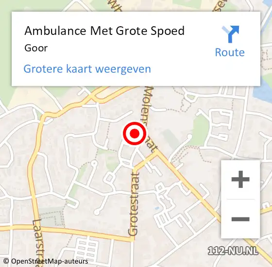 Locatie op kaart van de 112 melding: Ambulance Met Grote Spoed Naar Goor op 20 november 2023 06:50