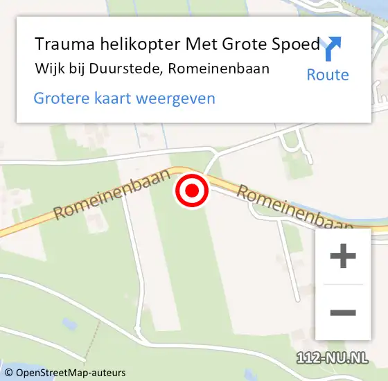 Locatie op kaart van de 112 melding: Trauma helikopter Met Grote Spoed Naar Wijk bij Duurstede, Romeinenbaan op 20 november 2023 07:13