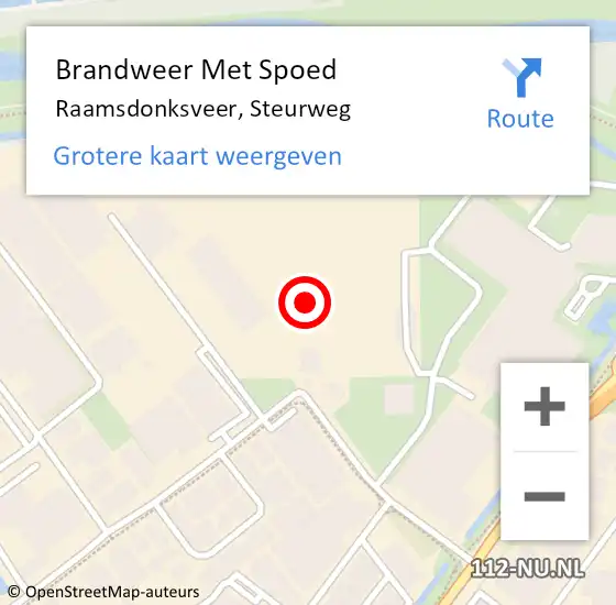 Locatie op kaart van de 112 melding: Brandweer Met Spoed Naar Raamsdonksveer, Steurweg op 20 november 2023 07:30
