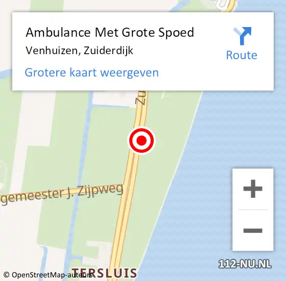 Locatie op kaart van de 112 melding: Ambulance Met Grote Spoed Naar Venhuizen, Zuiderdijk op 20 november 2023 10:44