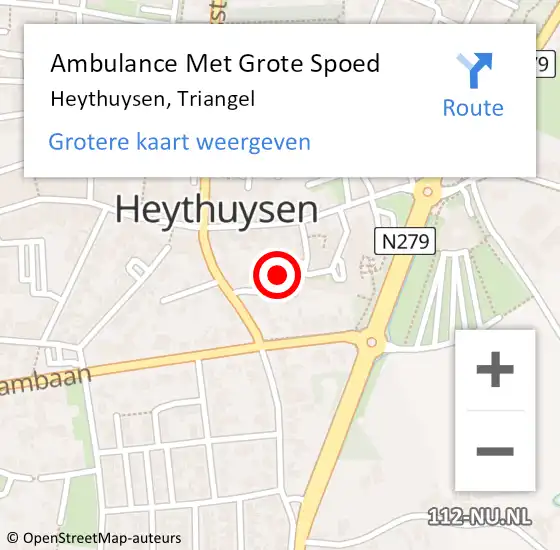 Locatie op kaart van de 112 melding: Ambulance Met Grote Spoed Naar Heythuysen, Triangel op 20 november 2023 11:35