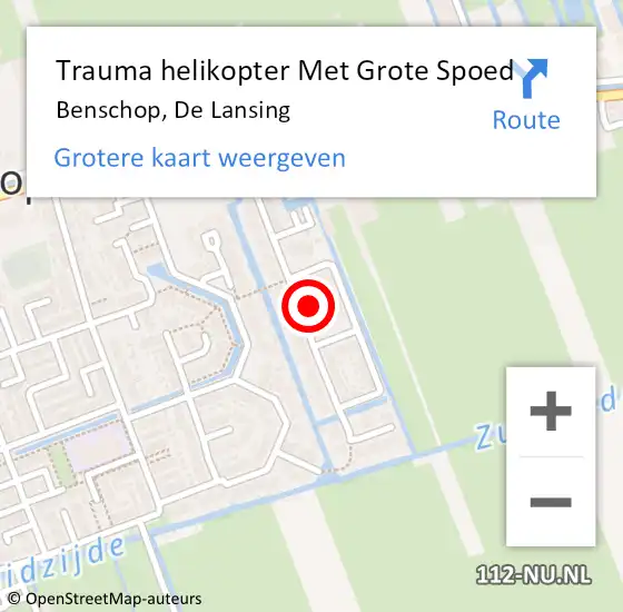 Locatie op kaart van de 112 melding: Trauma helikopter Met Grote Spoed Naar Benschop, De Lansing op 20 november 2023 11:38