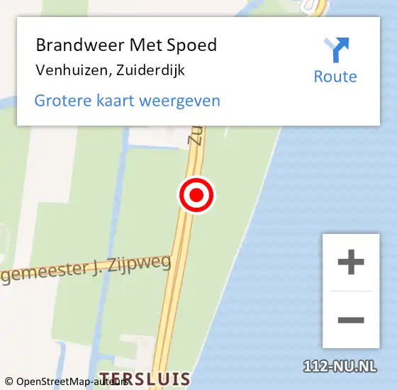 Locatie op kaart van de 112 melding: Brandweer Met Spoed Naar Venhuizen, Zuiderdijk op 20 november 2023 12:09