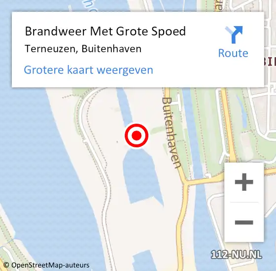 Locatie op kaart van de 112 melding: Brandweer Met Grote Spoed Naar Terneuzen, Buitenhaven op 20 november 2023 12:10