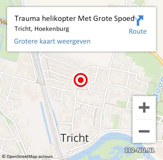Locatie op kaart van de 112 melding: Trauma helikopter Met Grote Spoed Naar Tricht, Hoekenburg op 20 november 2023 14:05