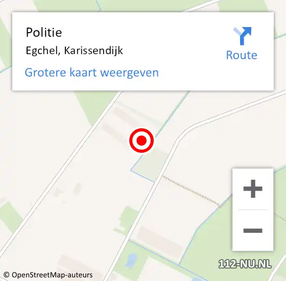 Locatie op kaart van de 112 melding: Politie Egchel, Karissendijk op 20 november 2023 17:12