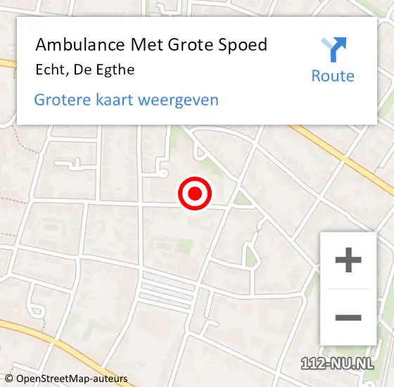 Locatie op kaart van de 112 melding: Ambulance Met Grote Spoed Naar Echt, De Egthe op 20 november 2023 17:22