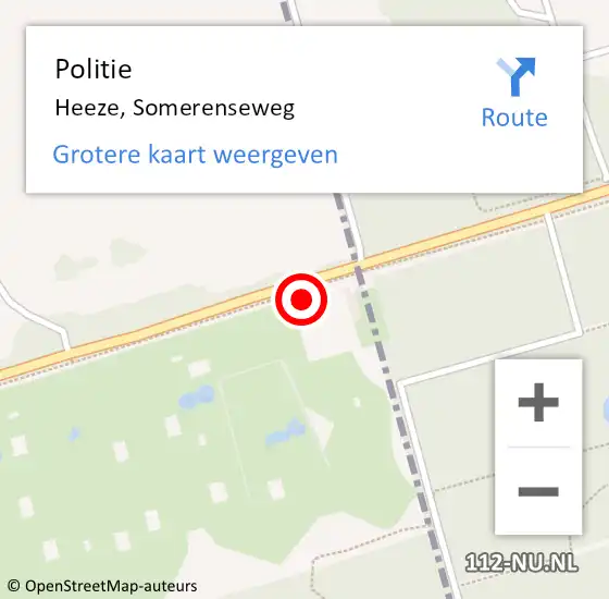 Locatie op kaart van de 112 melding: Politie Heeze, Somerenseweg op 20 november 2023 19:14