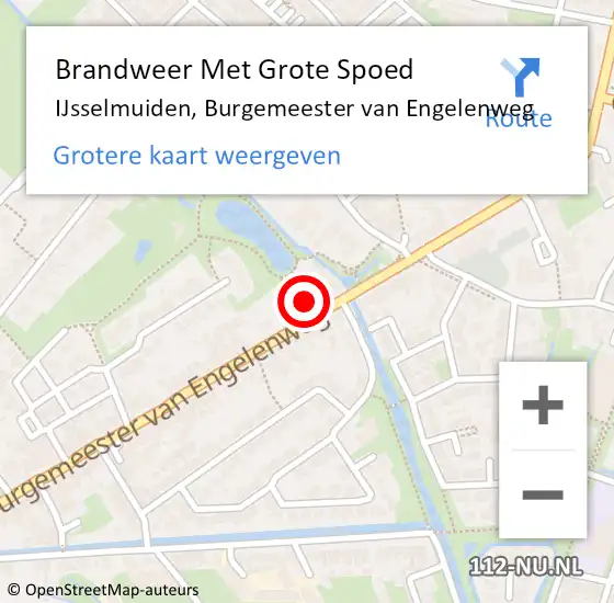 Locatie op kaart van de 112 melding: Brandweer Met Grote Spoed Naar IJsselmuiden, Burgemeester van Engelenweg op 20 november 2023 21:08