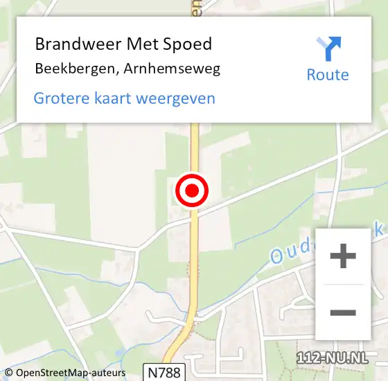 Locatie op kaart van de 112 melding: Brandweer Met Spoed Naar Beekbergen, Arnhemseweg op 21 november 2023 00:57
