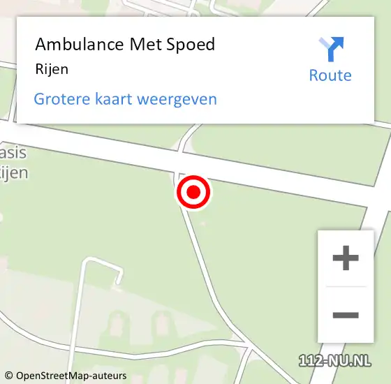 Locatie op kaart van de 112 melding: Ambulance Met Spoed Naar Rijen op 21 november 2023 07:12