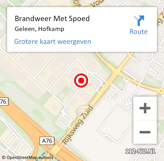 Locatie op kaart van de 112 melding: Brandweer Met Spoed Naar Geleen, Hofkamp op 21 november 2023 07:54