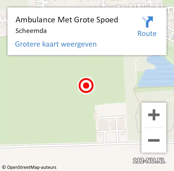 Locatie op kaart van de 112 melding: Ambulance Met Grote Spoed Naar Scheemda op 21 november 2023 08:35