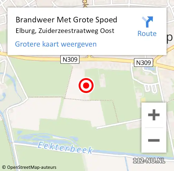 Locatie op kaart van de 112 melding: Brandweer Met Grote Spoed Naar Elburg, Zuiderzeestraatweg Oost op 21 november 2023 09:52